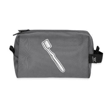 Toothbrush Design – Clean & Fun - Recycled Toiletry Zip Bag - anthracite - Front