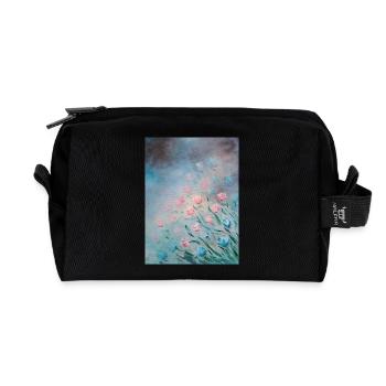 Impressionist Flower Blossom Artwork - Recycled Toiletry Zip Bag - black - Front