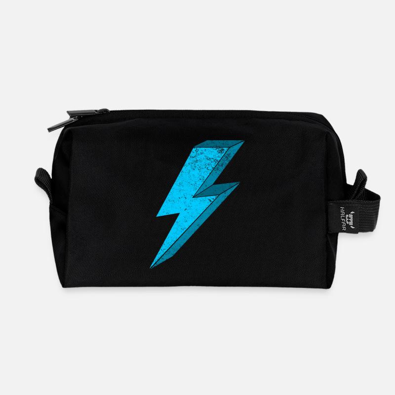 Elektrischer Blitz Design 3D - Recycelte Kulturtasche - Schwarz