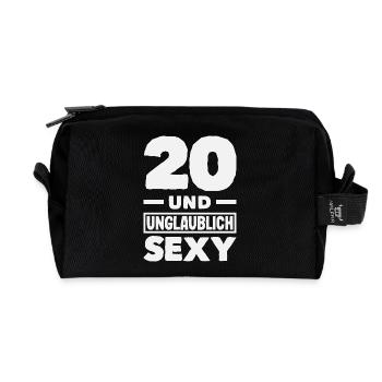 Funny 20th Birthday Gift - Recycled Toiletry Zip Bag - black - Front