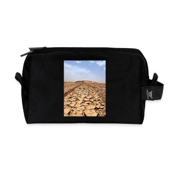 Sable désertique et traces de véhicules - Trousse de toilette en tissu recyclé - noir - Devant