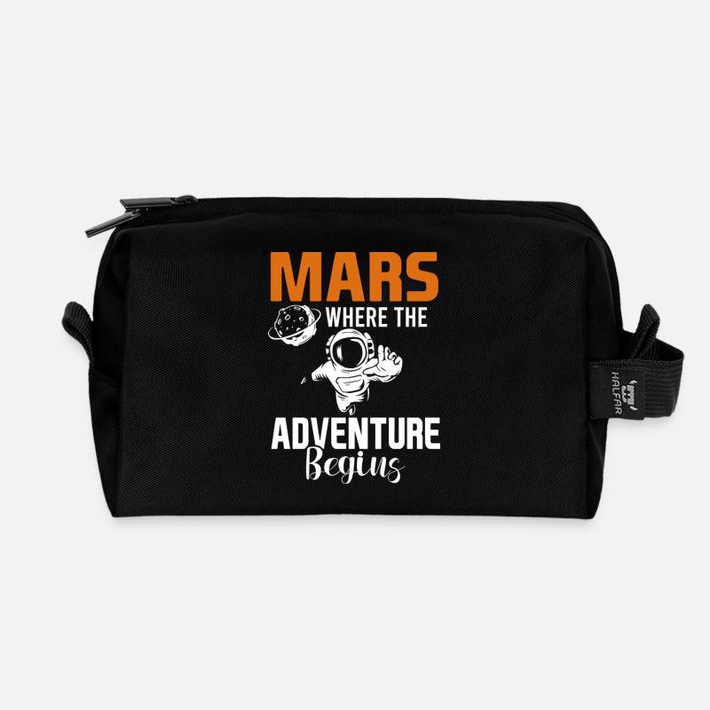 Mars Planet Weltraum Vintage Rakete	 - Recycelte Kulturtasche - Schwarz