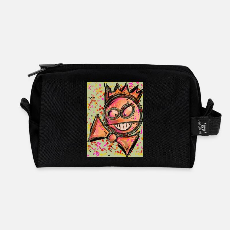 Bumm-Lächeln - Recycelte Kulturtasche - Schwarz