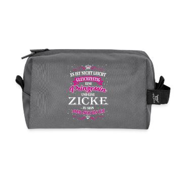 Lustiges Zicken Design - Recycled Toiletry Zip Bag - anthracite - Front