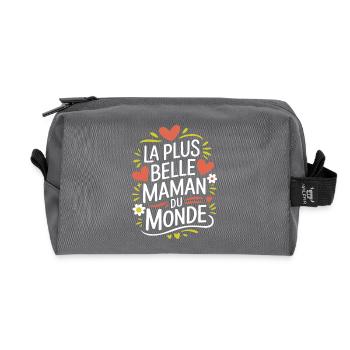 La plus belle Maman du Monde - Trousse de toilette en tissu recyclé - anthracite - Devant