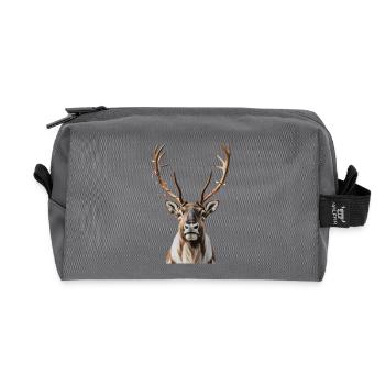 Hirsch Rudolph Frohe Weihnachten süß - Recycelte Kulturtasche - Anthrazit - Vorne