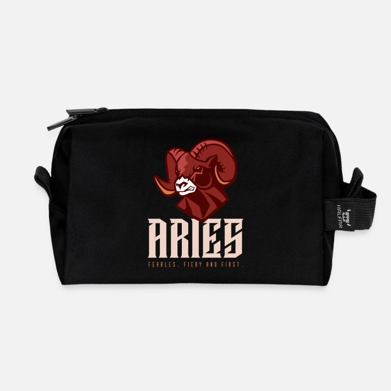 Widder - Recycelte Kulturtasche - Schwarz