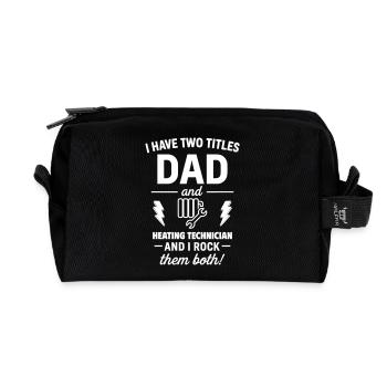 Cadeau de la fête des pères de Noël pour un technicien en chauffage de papa - Trousse de toilette en tissu recyclé - noir - Devant