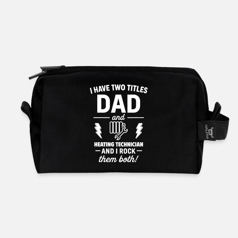 Vater Heizungstechniker Weihnachts-Vatertagsgeschenk - Recycelte Kulturtasche - Schwarz