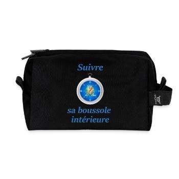 Suivre sa boussole - Trousse de toilette en tissu recyclé - noir - Devant