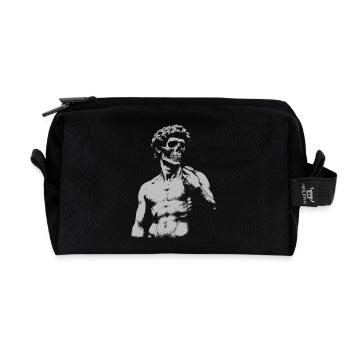 David Michelangelo with skull mask Noir Portrait - Recycled Toiletry Zip Bag - black - Front