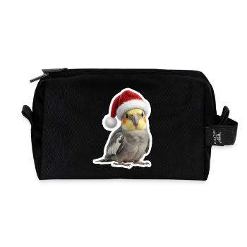 Happy cockatiel celebrates with us - Recycled Toiletry Zip Bag - black - Front