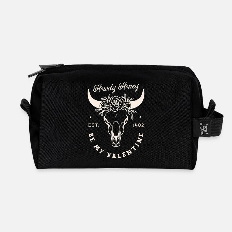 Valentinstags-Cowboy sei mein Valentinstag-Dark-Western - Recycelte Kulturtasche - Schwarz