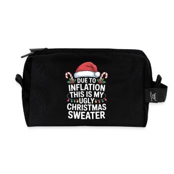 Ugly Christmas Inflation Tee - Recycled Toiletry Zip Bag - black - Front