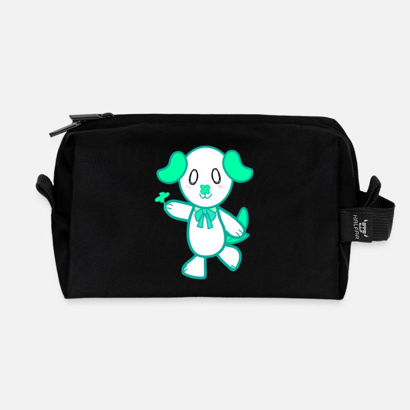 KawaiiDOGGOS – Lucky "Lucky"-Druck - Recycelte Kulturtasche - Schwarz
