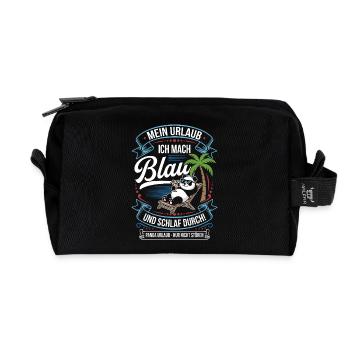 Blue Holiday: Sleep and Chill - Recycled Toiletry Zip Bag - black - Front