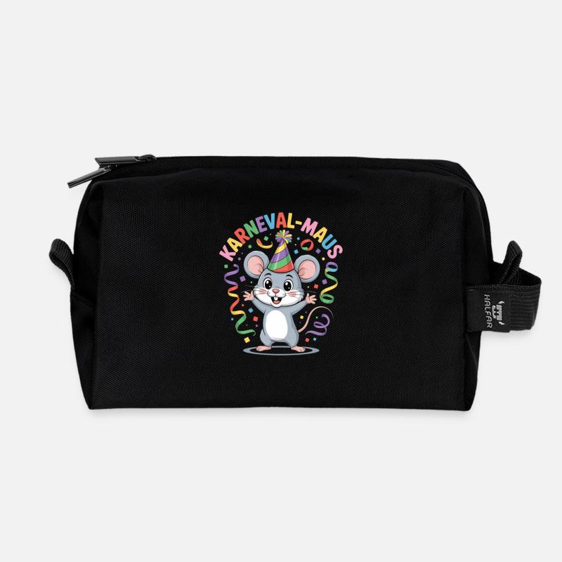 KARNEVALS MAUS - Recycelte Kulturtasche - Schwarz