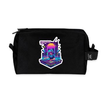 Rétro Wave Cyber années 90 - Trousse de toilette en tissu recyclé - noir - Devant