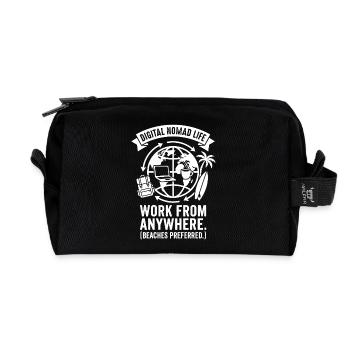 Travailler partout - Trousse de toilette en tissu recyclé - noir - Devant