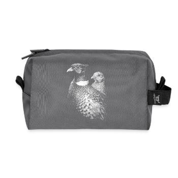 Pheasant and hen - Recycled Toiletry Zip Bag - anthracite - Front
