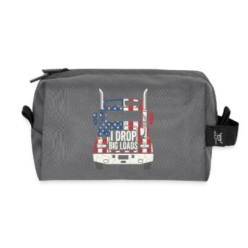 Conducteur patriotique de camion semi-remorque américain - Trousse de toilette en tissu recyclé - anthracite - Devant