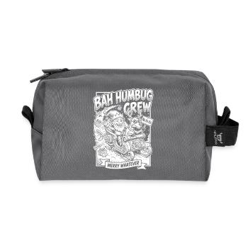 Bah Humbug Crew Merry Whatever - Recycled Toiletry Zip Bag - anthracite - Front