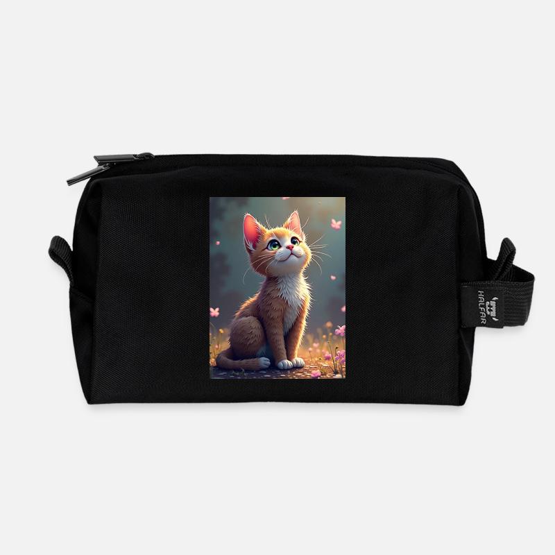 chaton_mignon - Recycled Toiletry Zip Bag - black