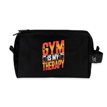 Entraînement de thérapie avec haltères en salle de sport - Trousse de toilette en tissu recyclé - noir - Devant