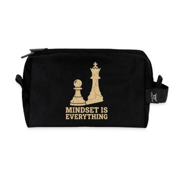 Mindset Is Everything – Chess Strategy Design - Recycled Toiletry Zip Bag - black - Front