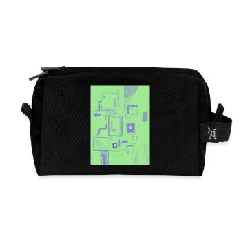 Speech Bubbles - Recycled Toiletry Zip Bag - black - Front