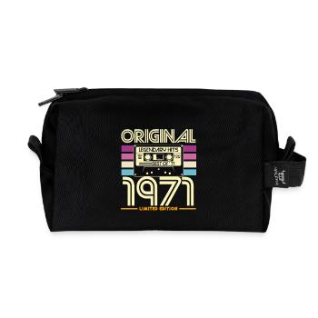 Original 1971 Limited Edition Retro Cassette - Recycled Toiletry Zip Bag - black - Front