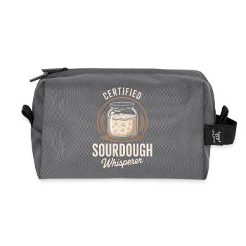 Certified Sourdough Whisperer - Recycled Toiletry Zip Bag - anthracite - Front