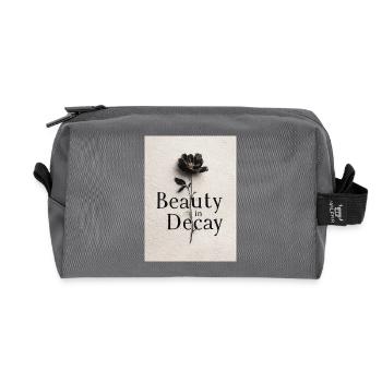 Beauty in Decay: Flower in Decay - Recycled Toiletry Zip Bag - anthracite - Front
