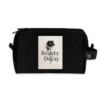 Beauty in Decay: Flower in Decay - Recycled Toiletry Zip Bag - black - Front