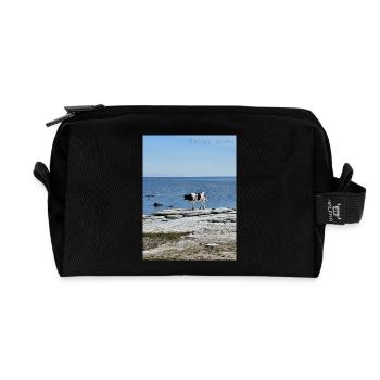 Mode vacances - Trousse de toilette en tissu recyclé - noir - Devant