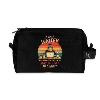 Passionate writer, creative quote - Recycled Toiletry Zip Bag - black - Front