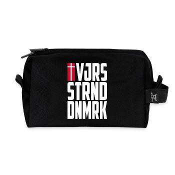 Vejers Strand Dänemark - Recycelte Kulturtasche - Schwarz - Vorne