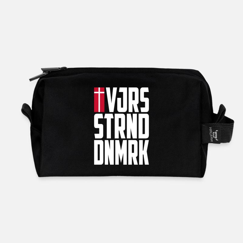 Vejers Strand, Denmark - Recycled Toiletry Zip Bag - black