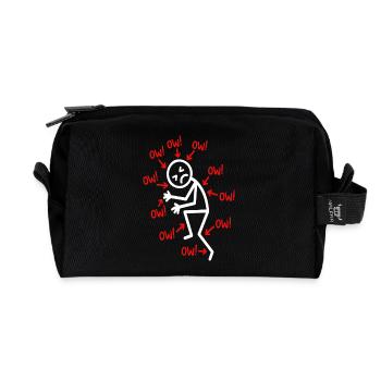 Lustige Strichmännchen mit chronischen Schmerzen Ow Humor - Recycelte Kulturtasche - Schwarz - Vorne