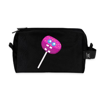 Funny lollipop lollipops kids kid - Recycled Toiletry Zip Bag - black - Front