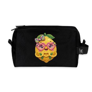 Lemon Heart Hands - Recycled Toiletry Zip Bag - black - Front