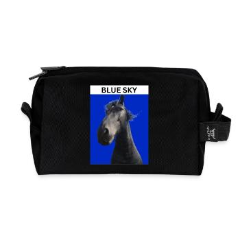Blauer Himmel und Pferd - Recycelte Kulturtasche - Schwarz - Vorne