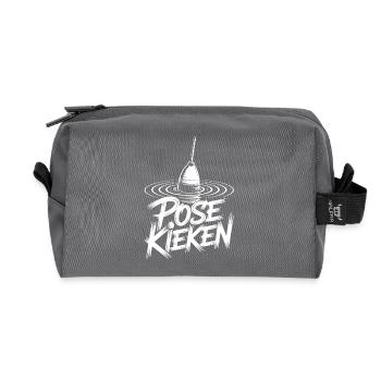 Fishing Pose Humor - Recycled Toiletry Zip Bag - anthracite - Front