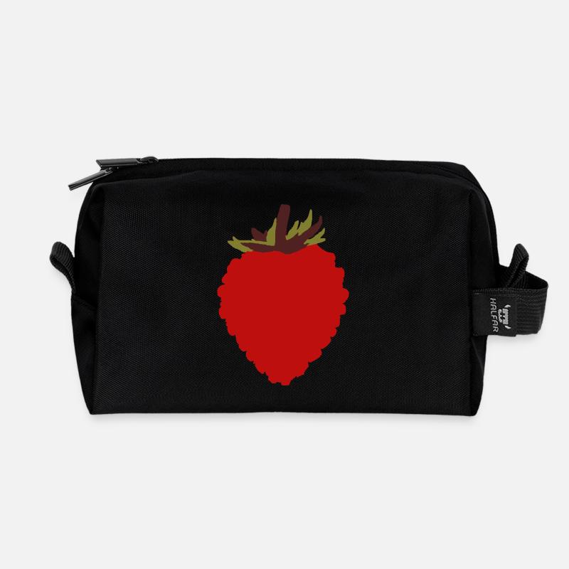 Wild Strawberry - Recycelte Kulturtasche - Schwarz