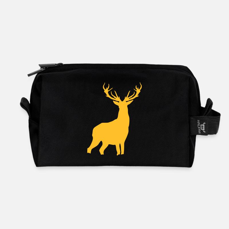 Deer - Recycelte Kulturtasche - Schwarz