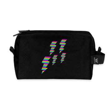 tri color flash blitz electro power - Recycled Toiletry Zip Bag - black - Front