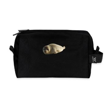 Puppy - Recycled Toiletry Zip Bag - black - Front