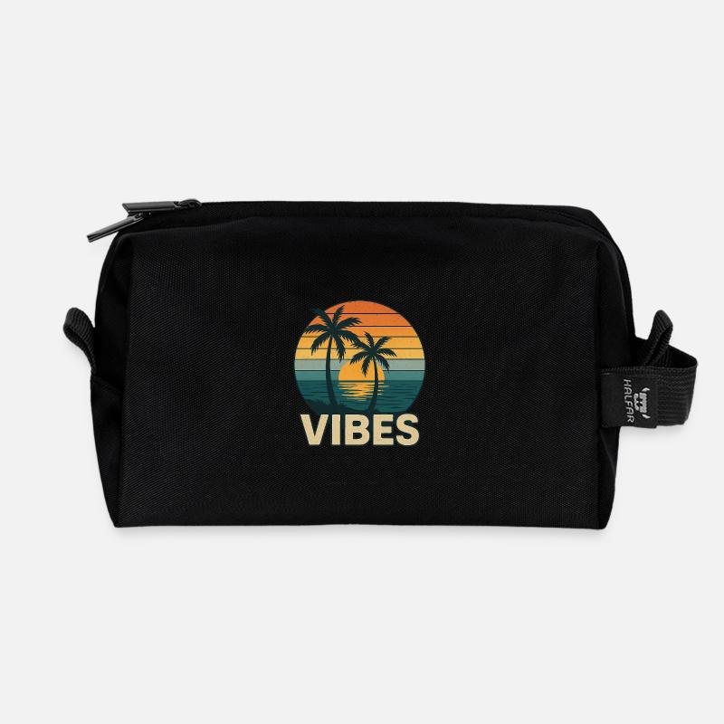 Vibes am Sonnenuntergang - Recycelte Kulturtasche - Schwarz