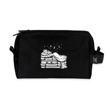 Prinzessin auf der Erbse – Märchen Design - Recycelte Kulturtasche - Schwarz - Vorne