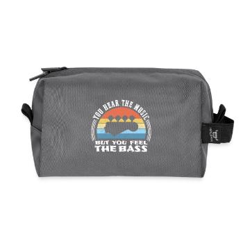You hear the music but you feel the bass - Trousse de toilette en tissu recyclé - anthracite - Devant